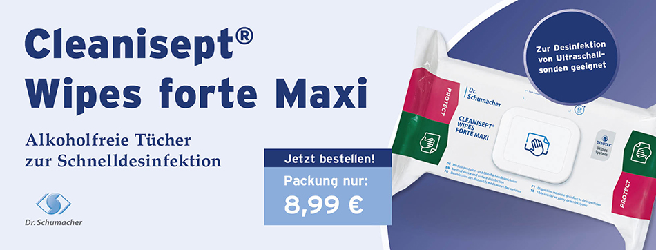cleanisept wipes forte maxi, zur desinfektion von ultraschallsonden mit schleimhautkontakt, sporizid,